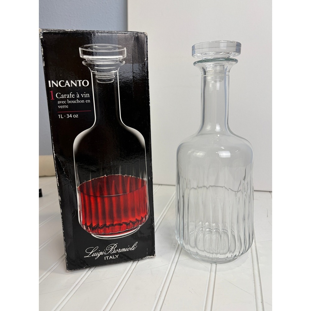 Luigi Bormioli Incanto Glass Wine Carafe Decanter 34 oz Italian Modern‎ Barware